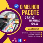 Eu vou criar 3 artes de qualidade para sua rede social