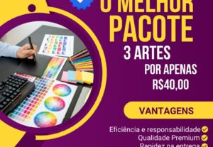 Eu vou criar 3 artes de qualidade para sua rede social