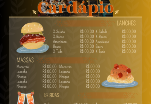 Eu vou fazer seu cardápio para seu restaurante