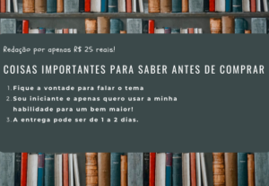 Eu vou escrever e fazer sua redação