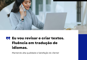 Eu vou revisar, criar e traduzir textos