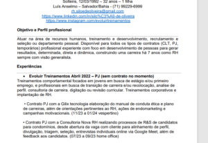 Eu vou fazer seu currículo de forma mais atrativa.