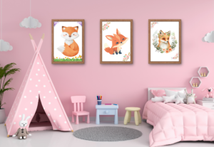 Eu vou fazer  Kit de 3 Art para Quarto Infantil.