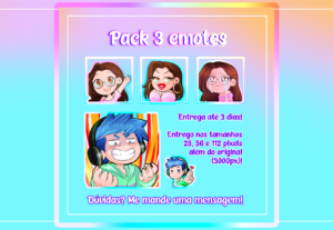 Eu vou fazer 3 emotes da Twitch e Discord.
