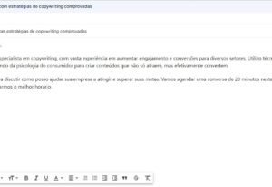 Eu vou criar Copywriting criativo e E-mails que engajam mais...