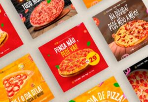 Eu vou Criar 10 artes mais 2 story para pizzaria