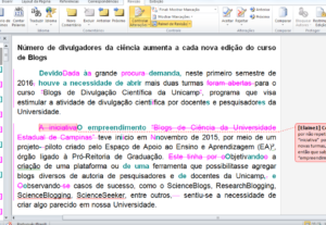 Eu vou revisar o seu texto.