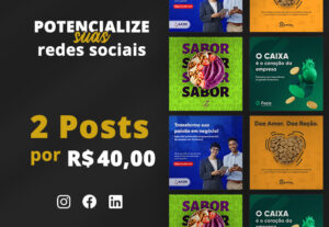 Eu vou criar 2 posts para redes sociais