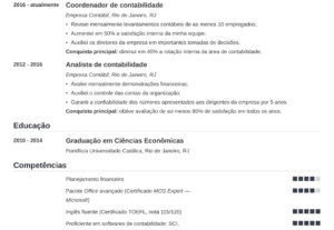 Eu vou fazer seu currículo profissional