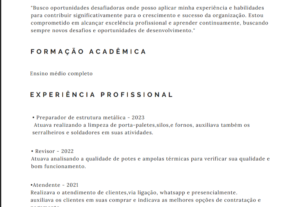 Eu vou Criar ou remodelar seu currículo