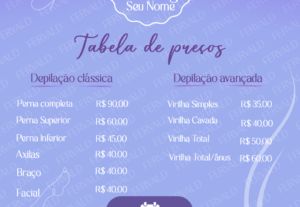 Eu vou fazer a sua tabela de preços.