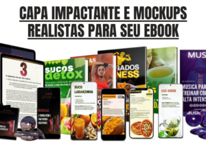 Eu vou criar a Capa do seu Ebook e mockups.