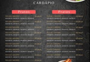 Eu vou Fazer o seu cardápio