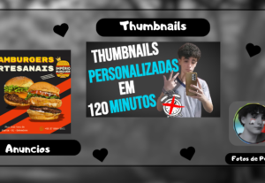 Eu vou criar qualquer Anuncio, Thumbnail e Fotos de perfis