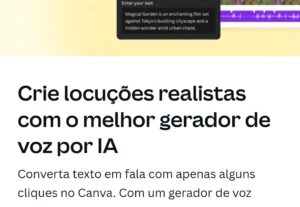 Eu vou Criar narrativa com voz.