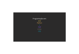 Eu vou programar para você coisas simples