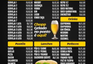 Eu vou montar seu cardápio do estabelecimento