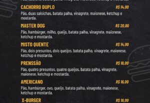 Eu vou produzir um cardápio para seu restaurante