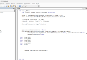 Eu vou fazer  macros para excel em vba