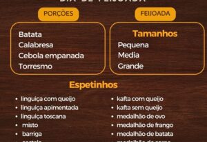 Eu vou fazer seu cardápio novo