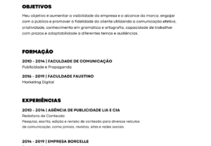 Eu vou desenvolver ou reconstruir seu currículo