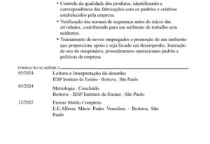 Eu vou montar o seu perfil profissional, currículo.