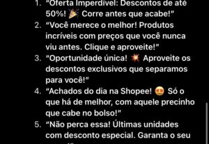 Eu vou escrever legendas atrativas para o seu post