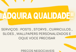 Eu vou fazer os melhores posts, logos, slides, storys e mais