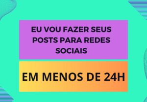 Eu vou fazer seu design para post nas redes sociais em 24h