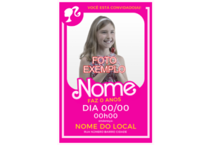 Eu vou fazer um convite da Barbie personalizado para você.