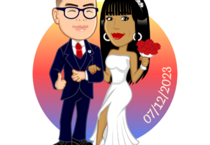 Eu vou criar sua caricatura pessoal ou de casamento, sem app...