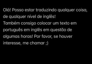Eu vou traduzir coisas de inglês para português