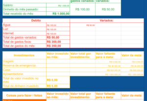 Eu vou fazer uma planilha no Excel para você.