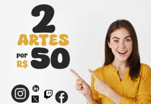 Eu vou criar 2 artes para suas redes sociais.