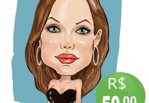 Eu vou fazer caricaturas Digitais coloridas