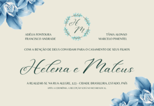 Eu vou Fazer seu convite de casamento ou de aniversário.
