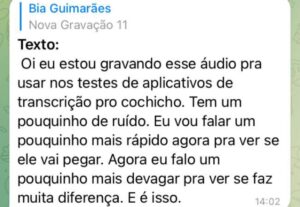 Eu vou transcrição de áudios e vídeos em menos de 24h.