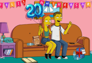 Eu vou fazer você e outra pessoa no estilo Os Simpsons