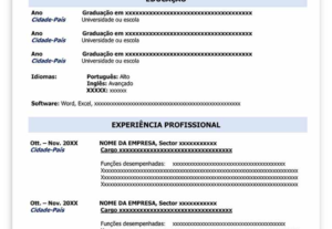 Eu vou Fazer qualquer tipo de currículo.