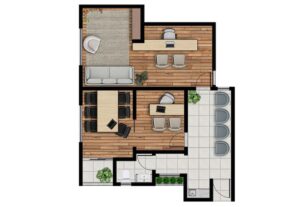Eu vou fazer uma planta baixa humanizada p/ seu projeto