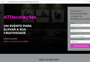 Eu vou Desenvolver Landing Page de alta conversão