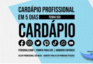 Eu vou fazer um cardápio atrativo para seu negócio.