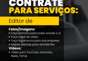 Eu vou criar Thumbnails, logo marcas, banners e editar vídeo...