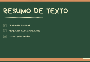 Eu vou resumir os seus textos