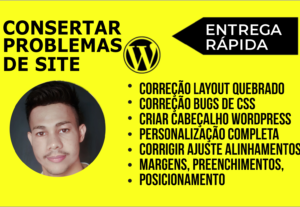 Eu vou consertar site quebrado Wordpress, Woocommerce
