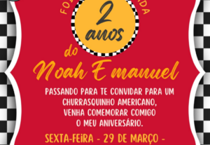 Eu vou Fazer seu convite de aniversário e Chá rifa.