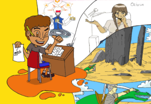 Eu vou fazer uma ilustração para você. Personagem ou cenario...