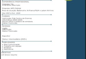 Eu vou deixar seu currículo mais profissional e formal