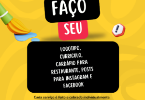 Eu vou criar seu logotipo, seu curriculo ou seu post