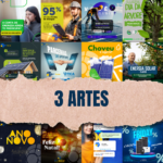 Eu vou fazer 3 artes criativas para suas redes sociais
